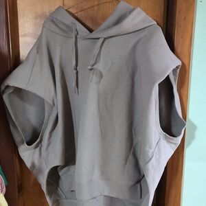 Frankie Shop oversized short sleeve hoodie top.